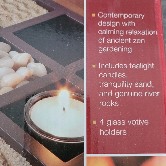 Candle Serenity Garden | Wood Tabletop Zen Decor NEW - Picture 5 of 12